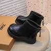 Children's Martin Boots Girls Boots 2025 New Children's Boots Baby Leather Boots Boys Autumn Round Head Leather Boots