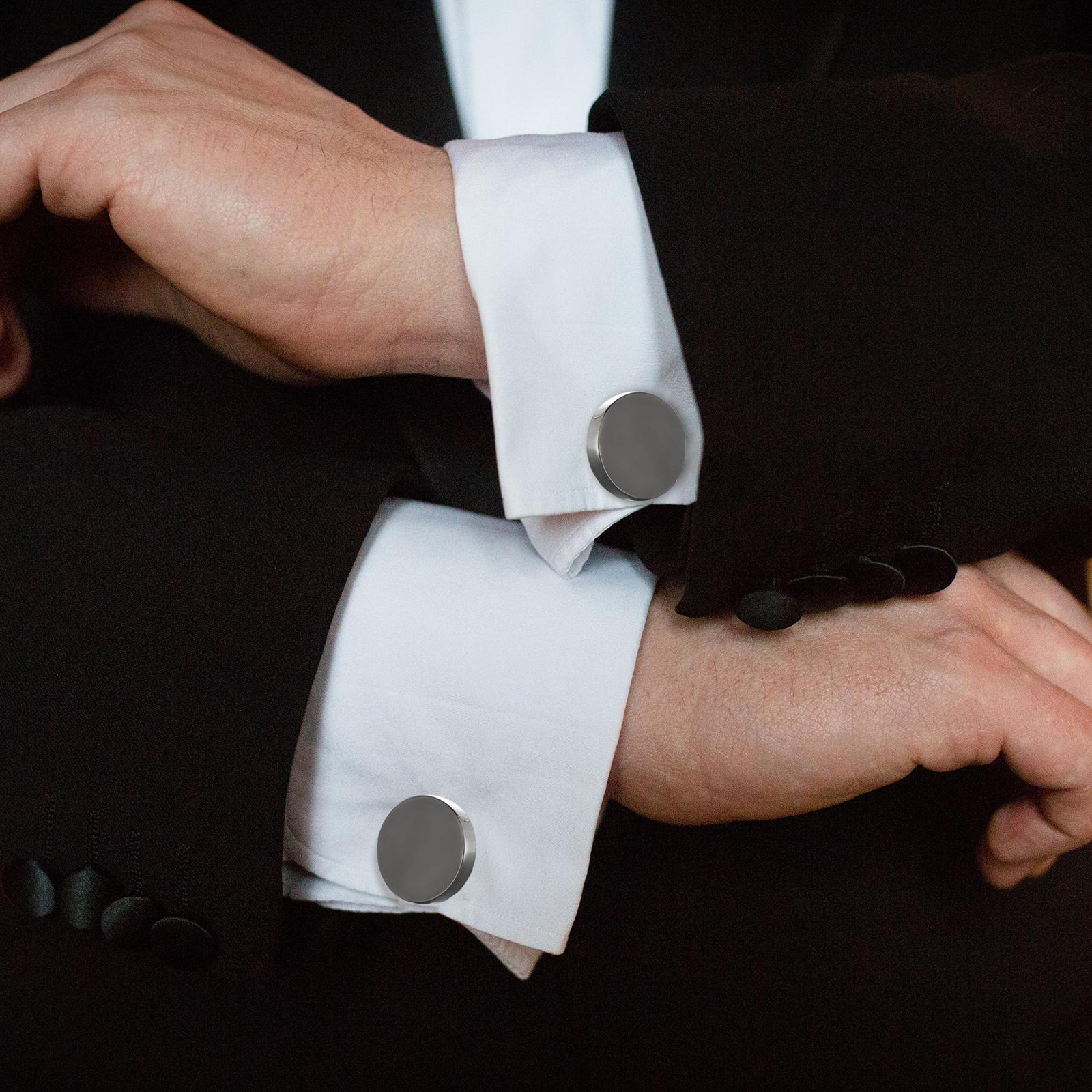 

Элегантный комплект мужских запонок для особых случаев чёрный