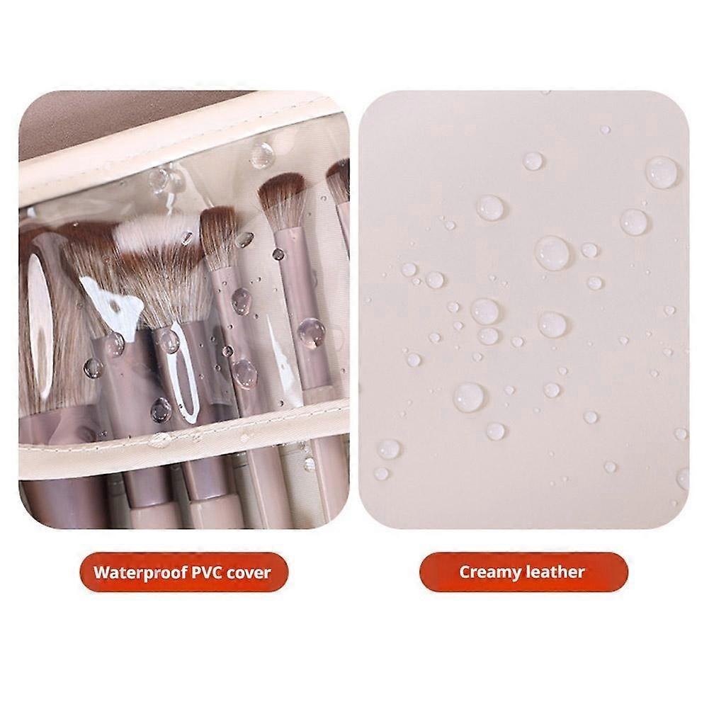 Professional Makeup Brush Roll, Waterproof PU Cosmetic Bag, Portable Foldable Travel Organizer for Brushes & Makeup Tools