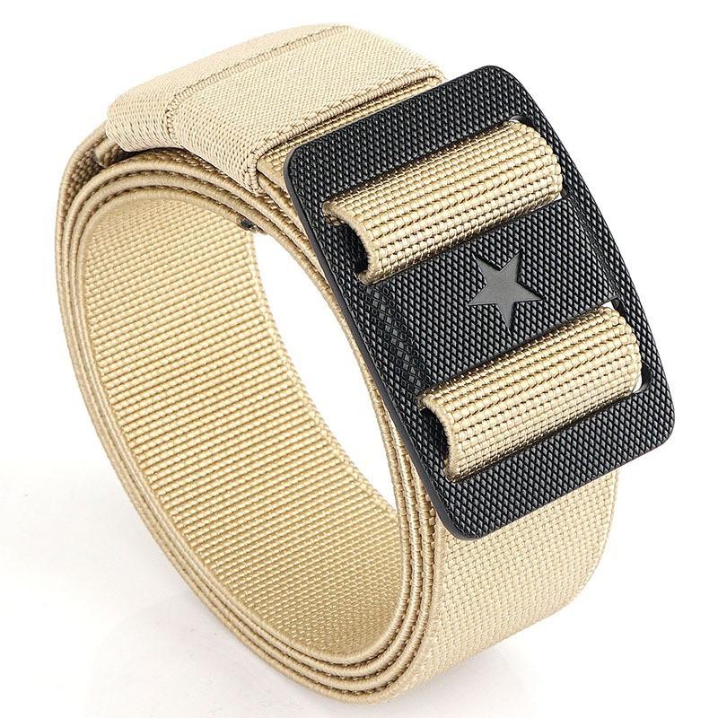 

3.5 Two-way Day Button Nylon Five-star Elastic Men s Belt Outdoor Training Quick-drying Canvas 120cm хаки