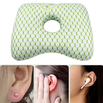 Cotton Filling Ear Piercing Pillow Breathable Ergonomic Pillow with Ear Hole Portable Comfortable Earring Pillow