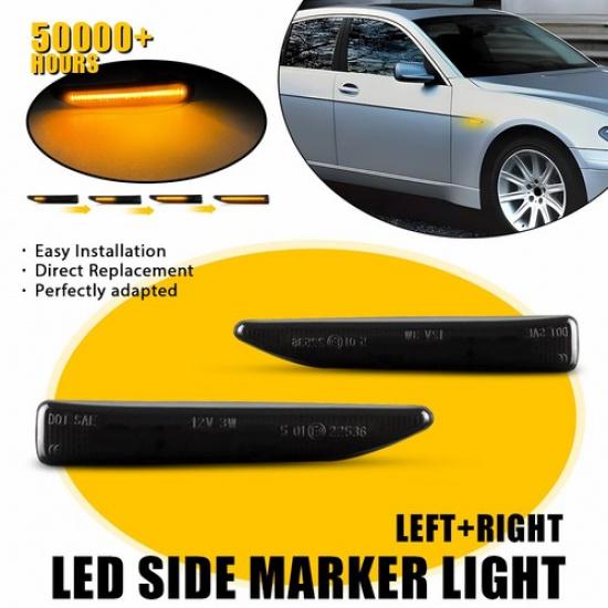 

2X For 2002-2008 BMW 7 Series E65 E66 E67 745LI Fender Side Marker Light LED EXV