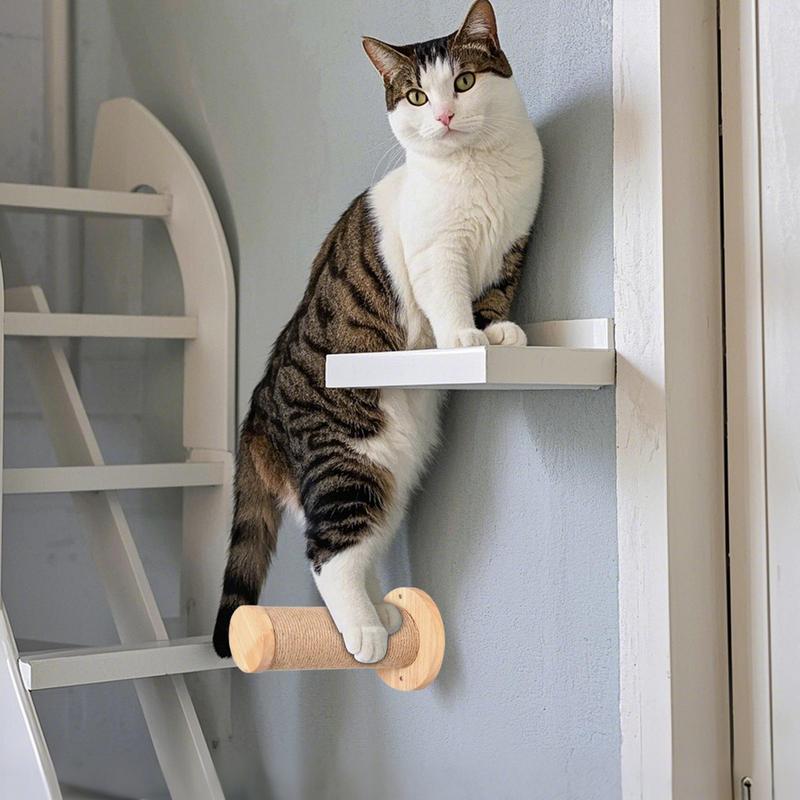 Cat Climbing Wall Wooden Scratching Post Stable And Safe Ladder 2X Indoor Kitten Wall Shelf Wall-Mounted Pet Supplies Furniture