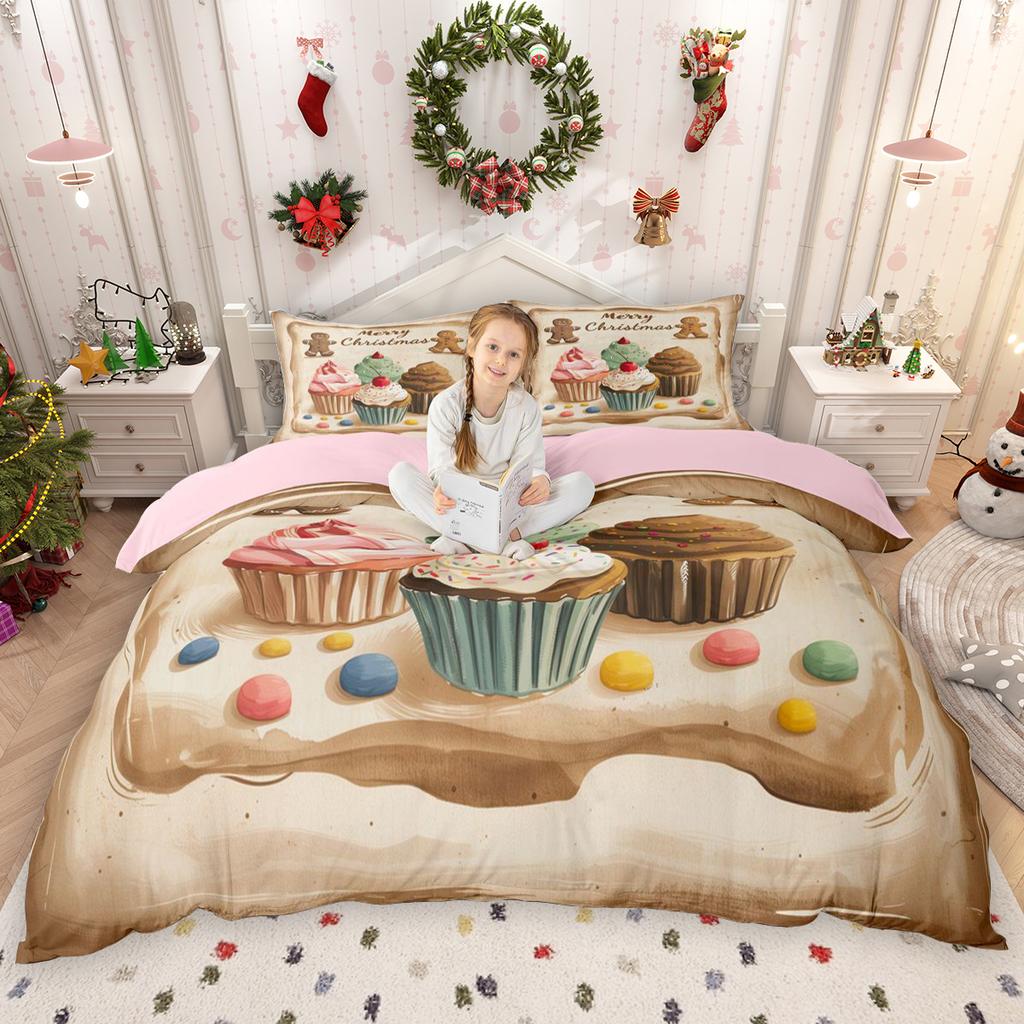 Comforter Homewish Kids Merry Christmas For Girls Boys Snowman Snowflake Bed Set Xmas Tree Santa Claus Set
