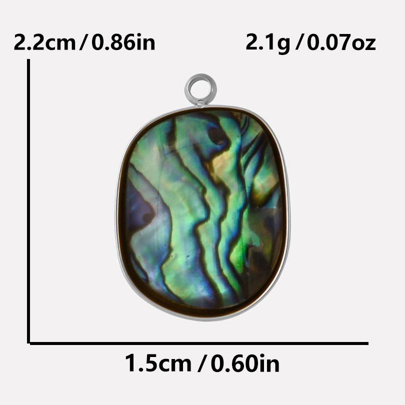 6pcs Real Natural Abalone Shell Geometric Charm Stainless Steel Charms For Jewelry Making Supplies Ocean Pendants DIY Materials