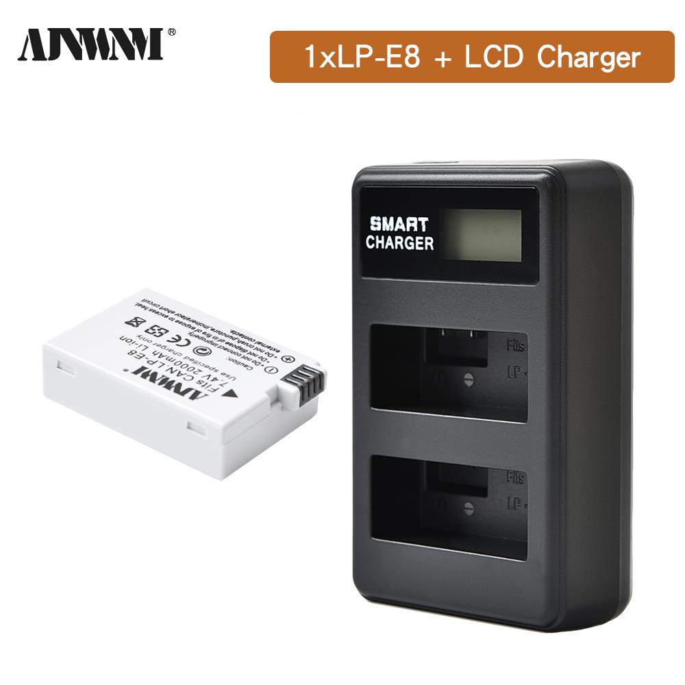 Batterie rechargeable LP-E8 2000 mAh pour Canon EOS 550D 600D 650D 700D X4 X5 X6i X7i T2i T3i