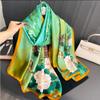 Women S Printed Satin Scarf Korean Style Sun Protection Spring Versatile