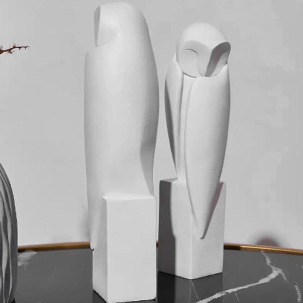 Bonne statue hibou minimaliste sculpture animal figurines décoratives décoration de maison pour étagère bureau maison armoire décoration