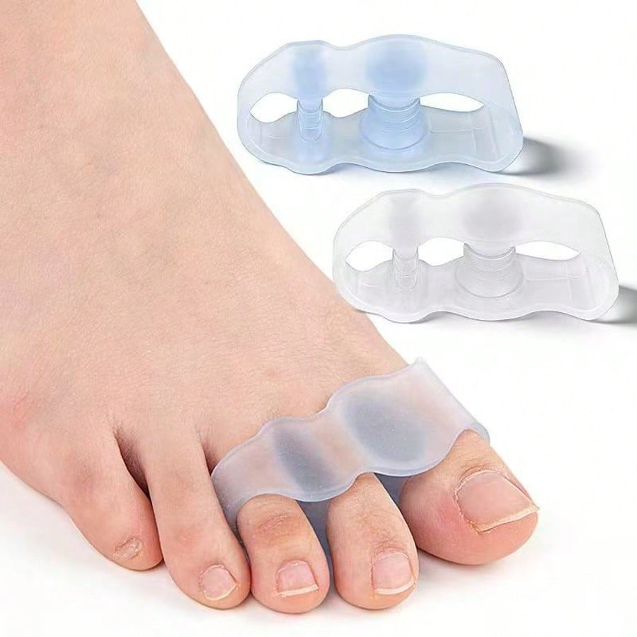 1 Pair Soft Silicone Big Toe Separators Breathable Anti Friction Foot Cushion Pads Unisex for Daily Shoe Wear