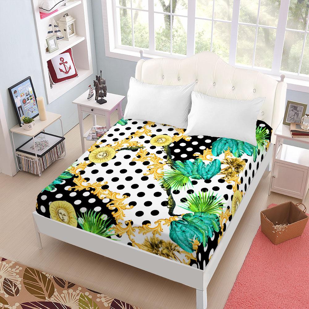 

Бесшовные Цепи Барокко Простыня на резинке Кинг Квин Дабл Фулл Сайз Комплект постельного белья Глубина 25 см 90x200cm