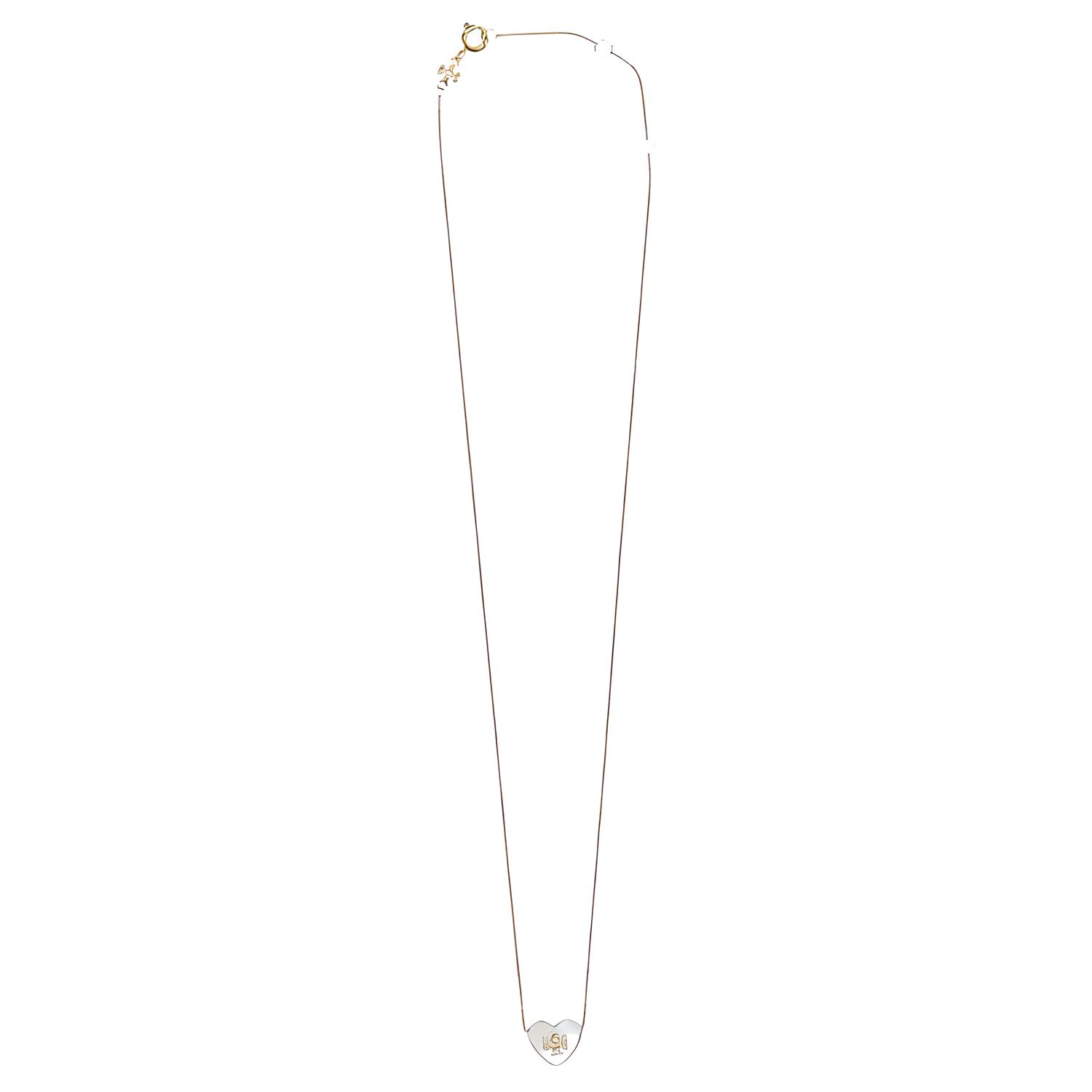 Tory Burch Heart Design Brass Mother Of Pearl Necklace Women necklace Gold POIZON1119356 F,Gold