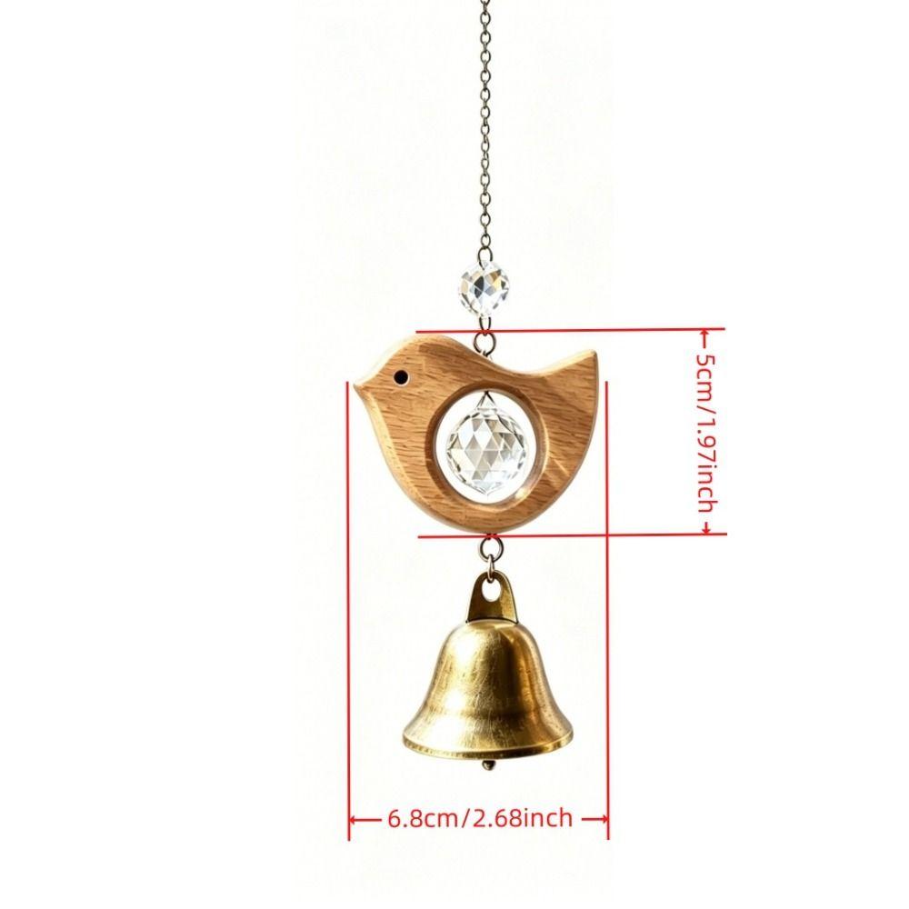 Crystal Prism Bird Wind Chimes Wooden Sun Catcher Vintage Crystal Pendant  Home