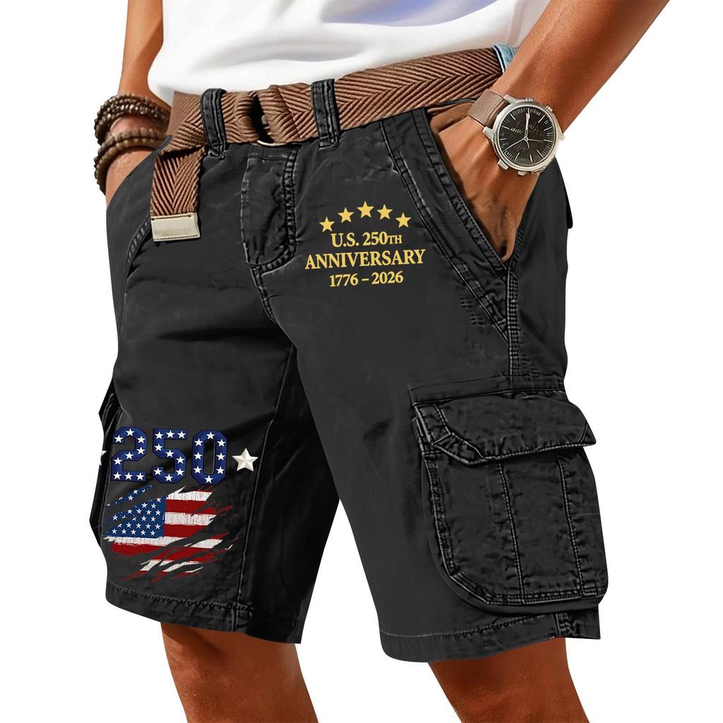 Men's Summer Printed Casual Multi-Pocket Cargo Shorts