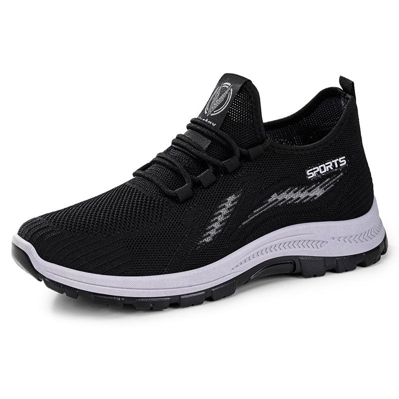 Men's shoes, sports shoes, autumn new soft-soled comfortable running shoes, breathable mesh shoes, non-smelly feet, fly-woven shoes, men's shoes