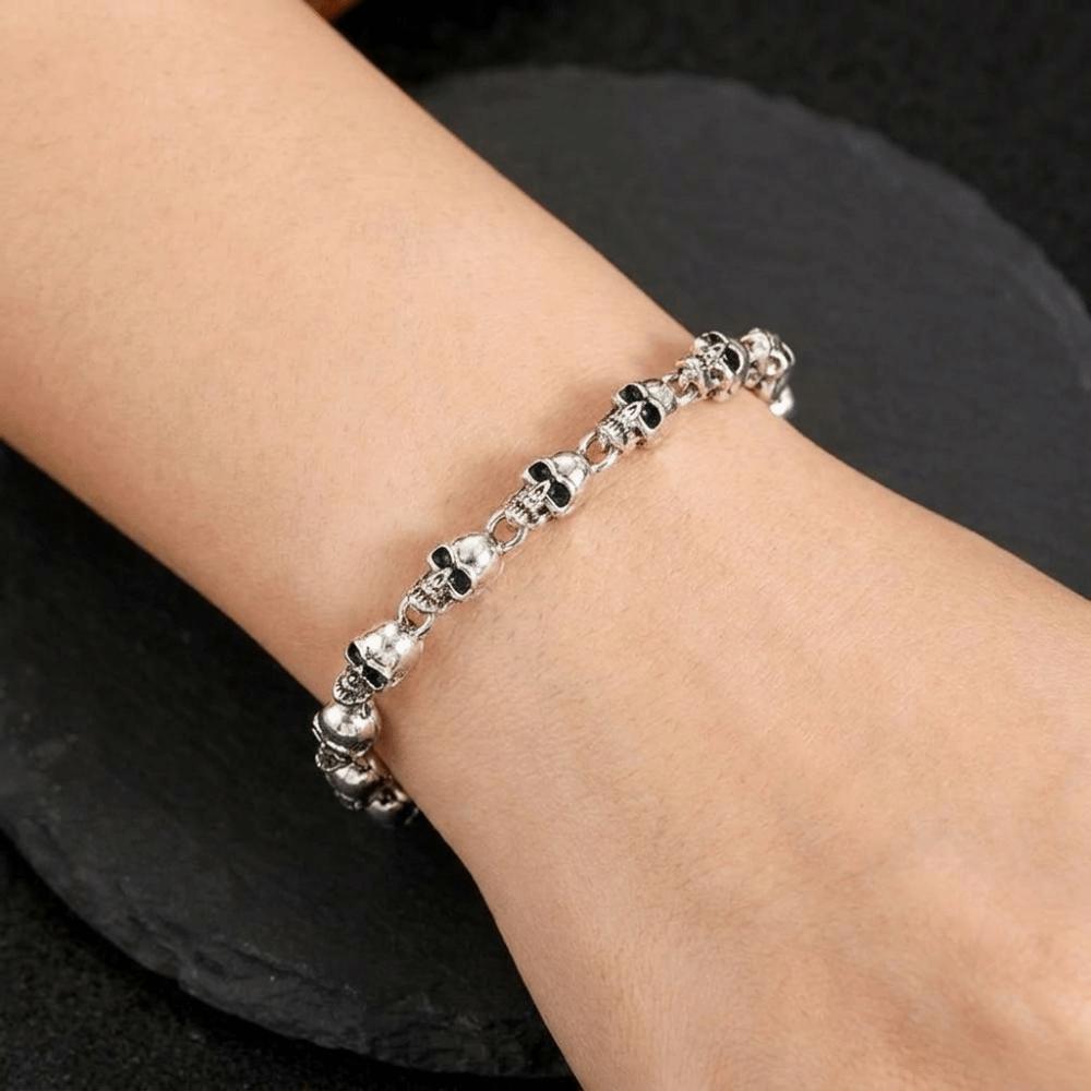 Punk Style Clavicle Chain Gothic Beaded Bracelet Creative Skull Necklace Women