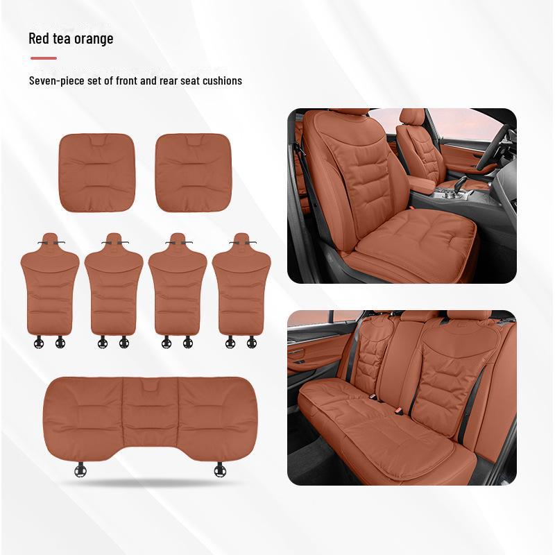 Universal Ventilated Nappa Leather Car Seat Cushions - Four Seasons, Breathable, High-Grade, Perforated Design for All Models.