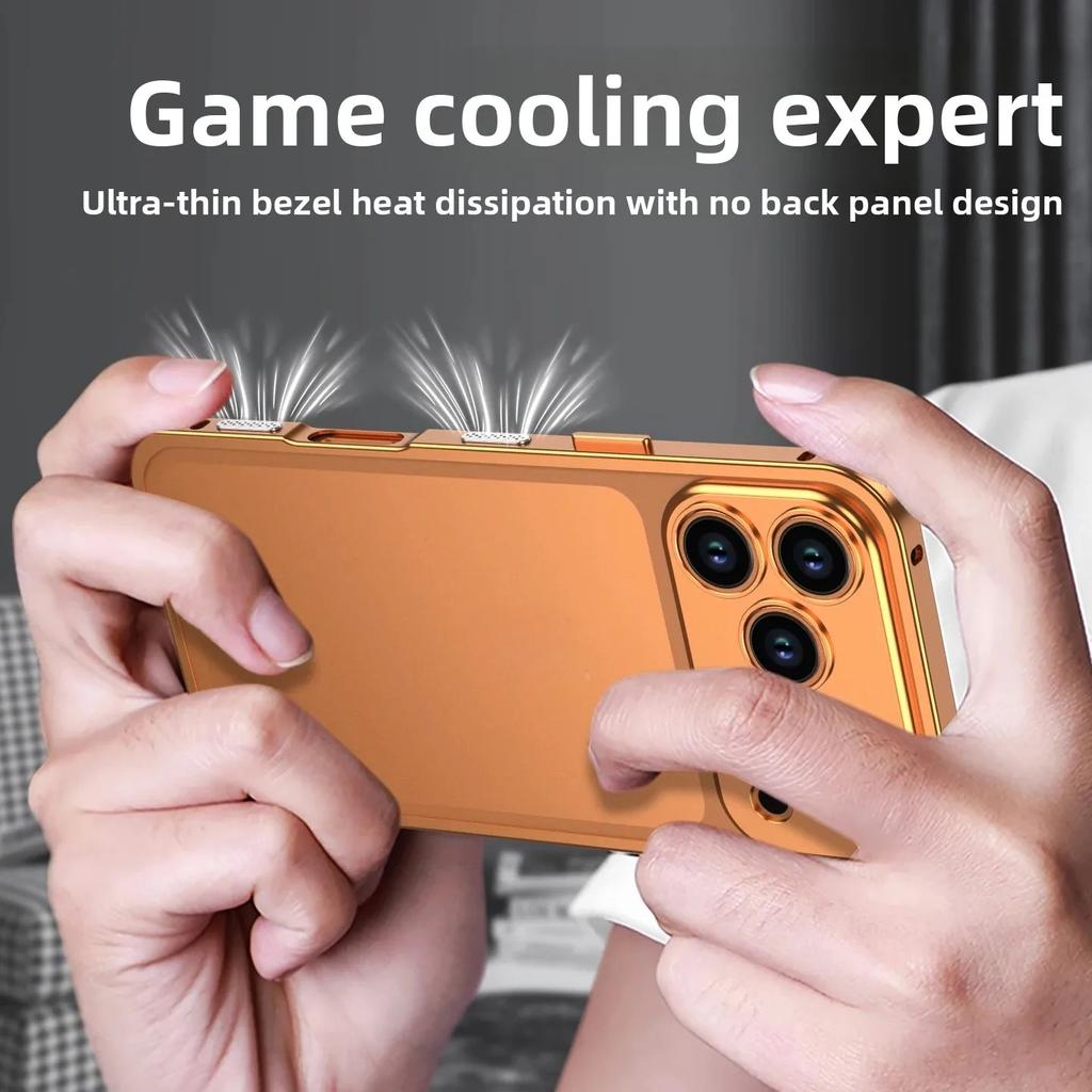 Luxury Original Colour Aluminum Alloy Slim Frame Case For IPhone 17 Pro Max 16 15 14 13 12 Pro Metal Lens Cold Cut Protect Cover