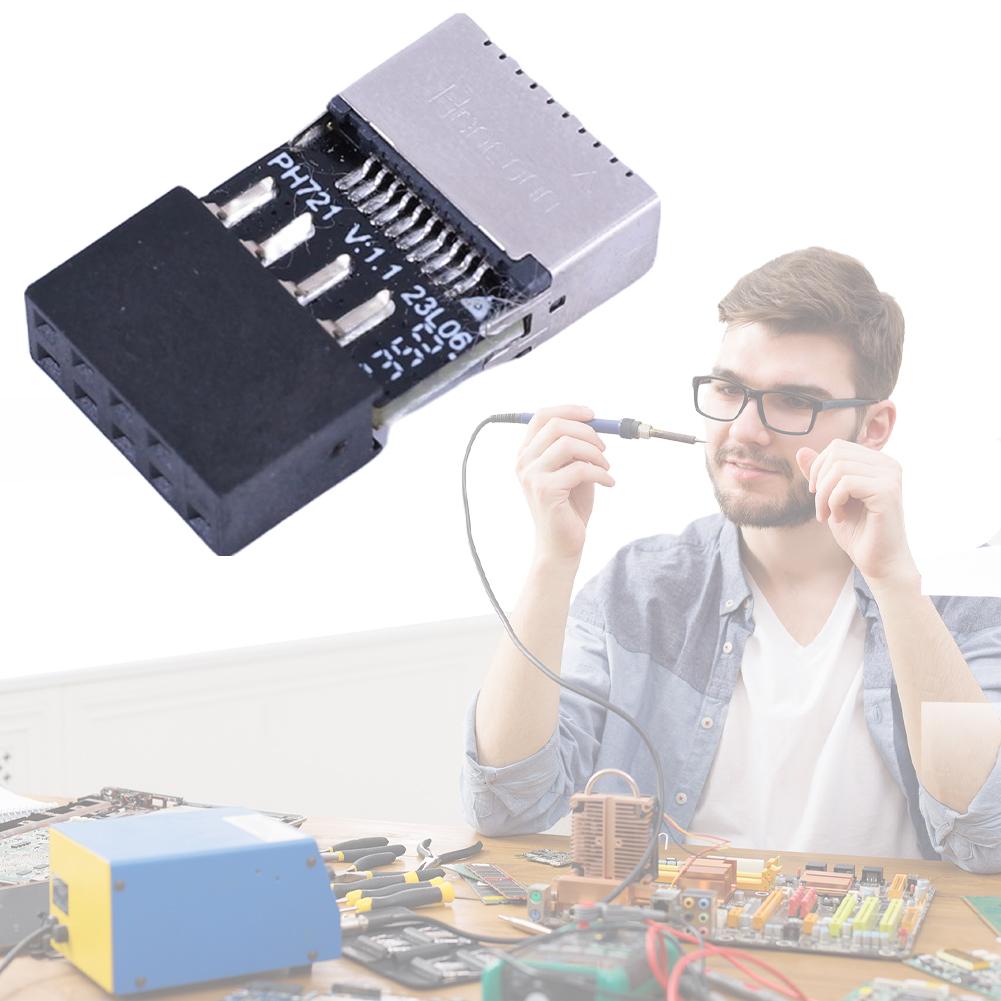 TYPE-C Socket 9-Pin USB 2.0 Extender Card Plug & Play USB2.0 TYPE-E Header Extender Card for  OS/Windows Linux