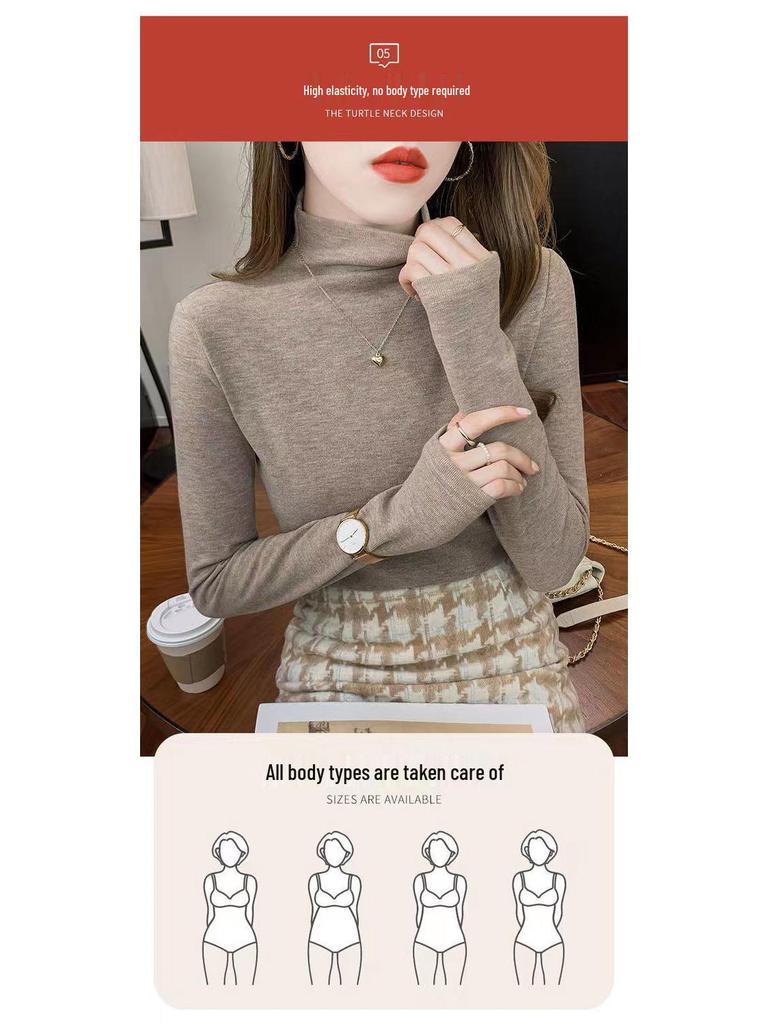 Women's Elegant High Neck Long Sleeve Winter Top