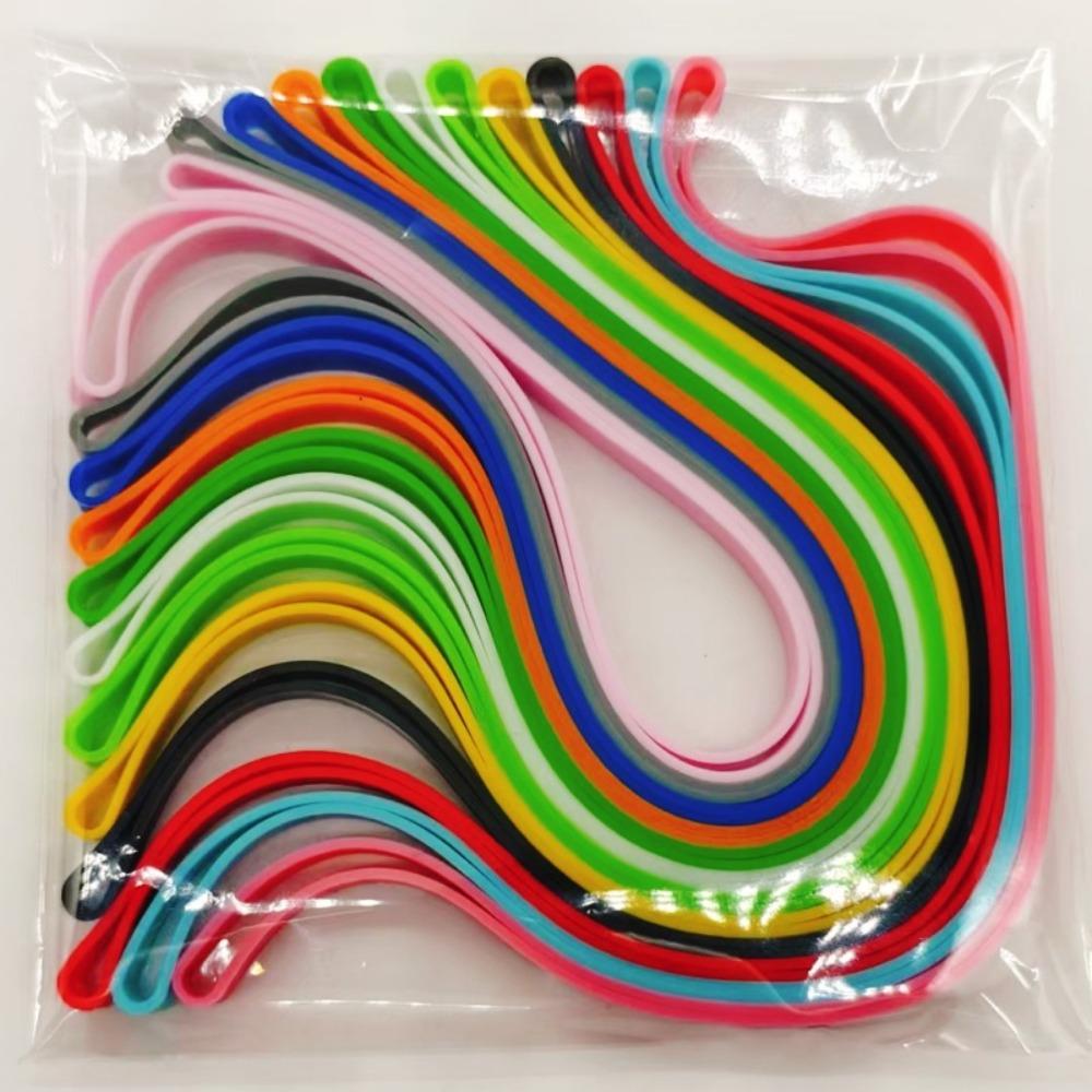 6/12 Pcs Random Colors Rubber Bands Colorful Silicone Planner Elastic Bands Reusable Stretchable Wrapping Bands