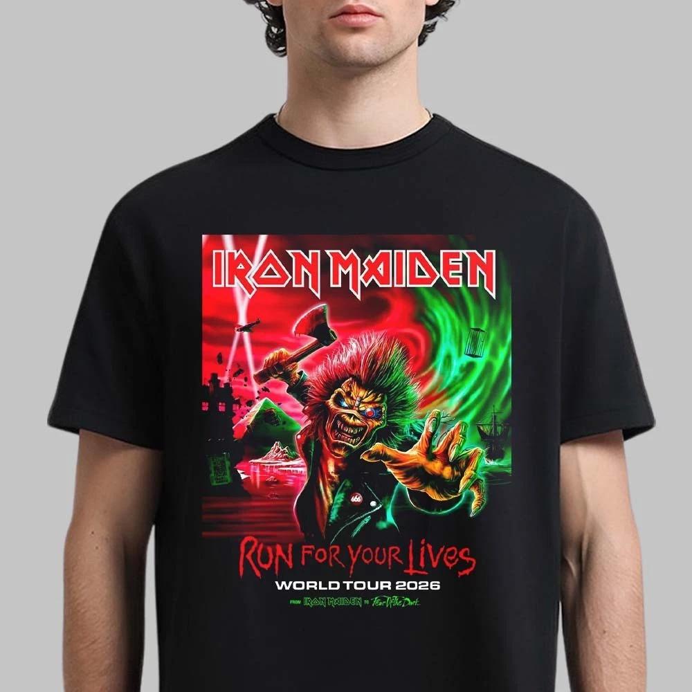 

Ir Maiden Run for Your Lives World Tour 2026 Eddie with An Axe Official Art Un High-end Luxury Is for Both Men and Women Top Y2k 4XL