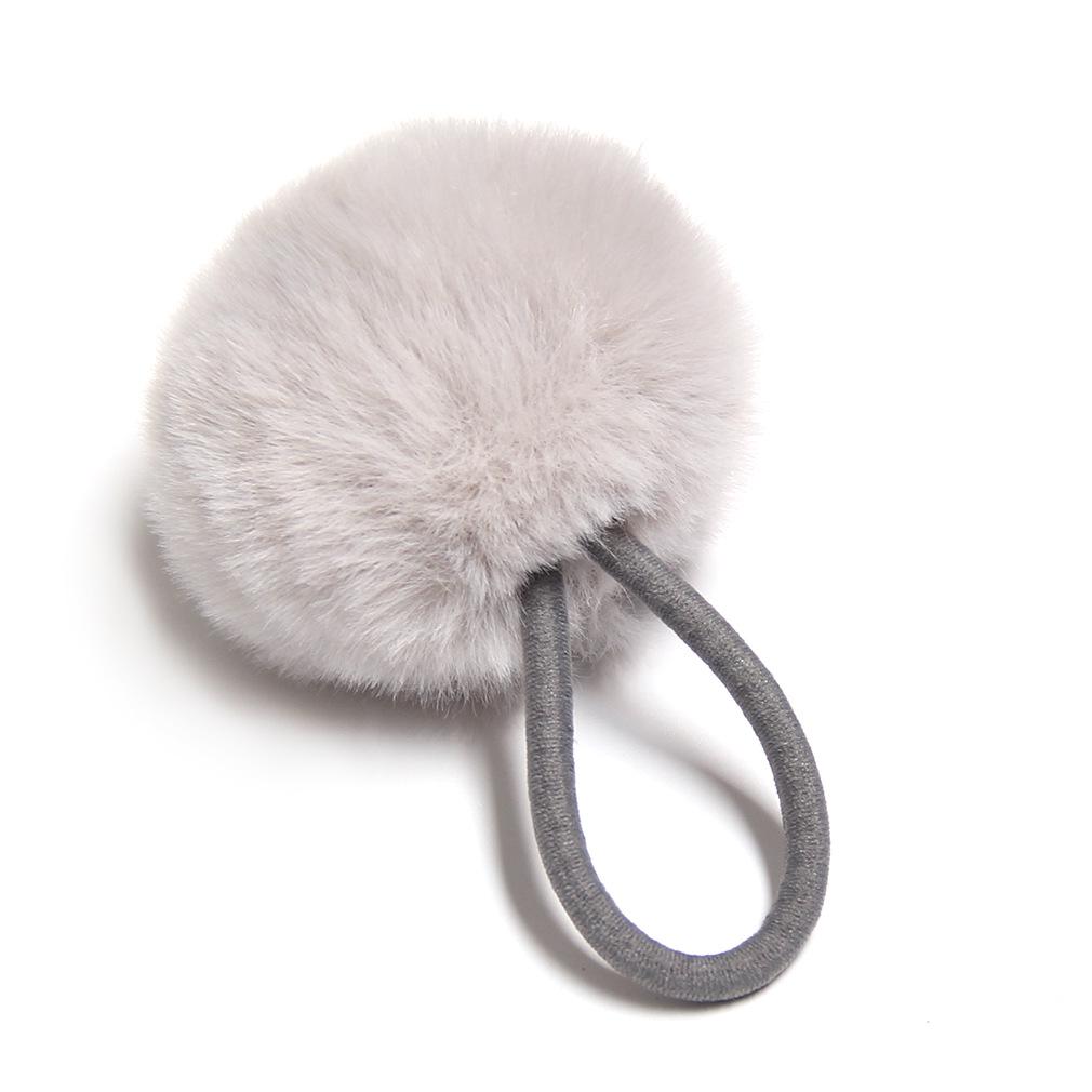 Imitation Rex Rabbit Fur Scrunchie: Cute, Versatile Pom-Pom Elastic Hair Tie In Matching Colors
