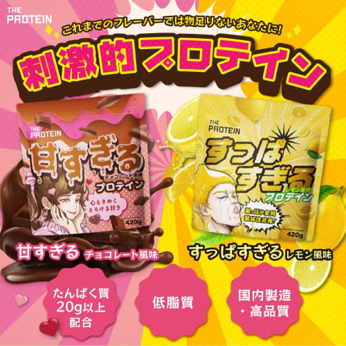THE PROTEIN - Overly Sweet Chocolate Flavored Protein Powder, 420g (12 servings), Low Fat, Made in Japan, High Protein, Training, Takeuchi Pharmaceuti