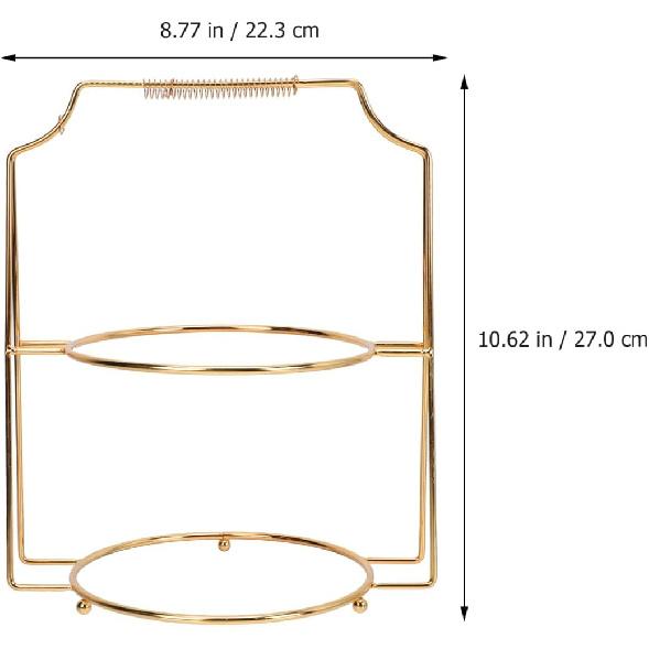 Cabilock Wedding Decor Food Server Plate Rack Double Layer Dessert Cupcake Fruit Holder Stand Round Plate Dish Display Stand for Home Shop Kitchen