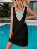 2026 European & American Beach Style Sleeveless Lace Patchwork Knee-Length Dress