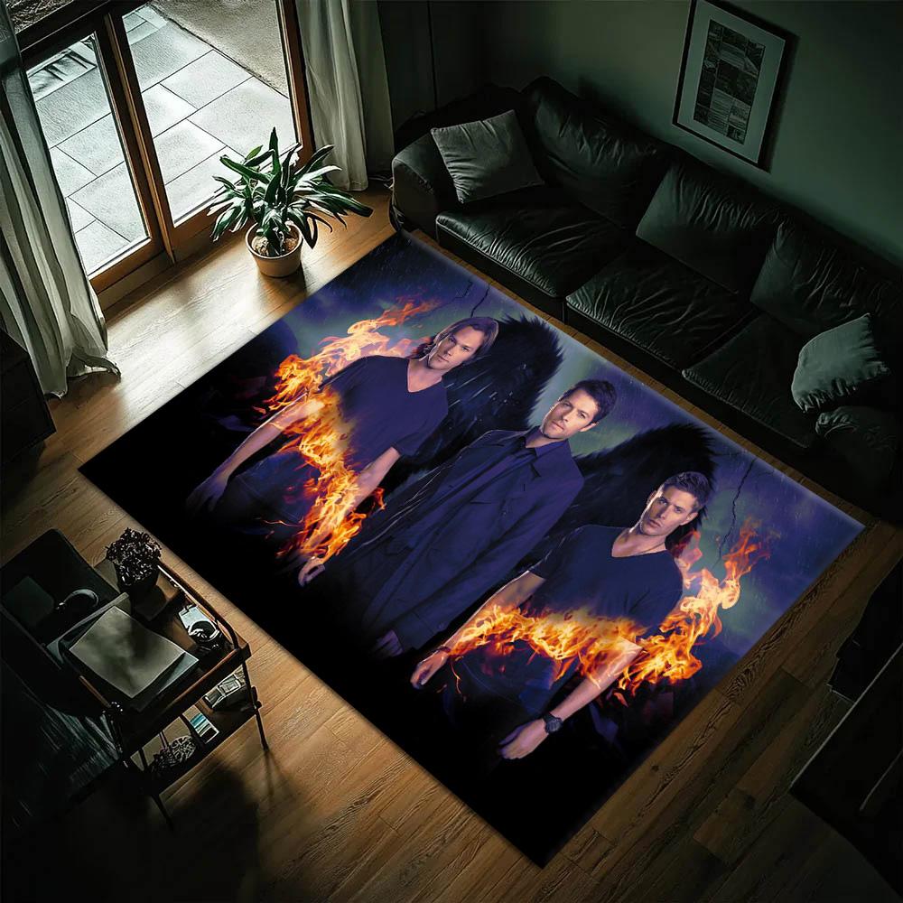3D S-SupernaturalS D-Dean Sam TV Carpet Rug Art for Living Room Decor Sofa Home Bedroom Gifts Fans Area Rug Non-slip Floor Mat