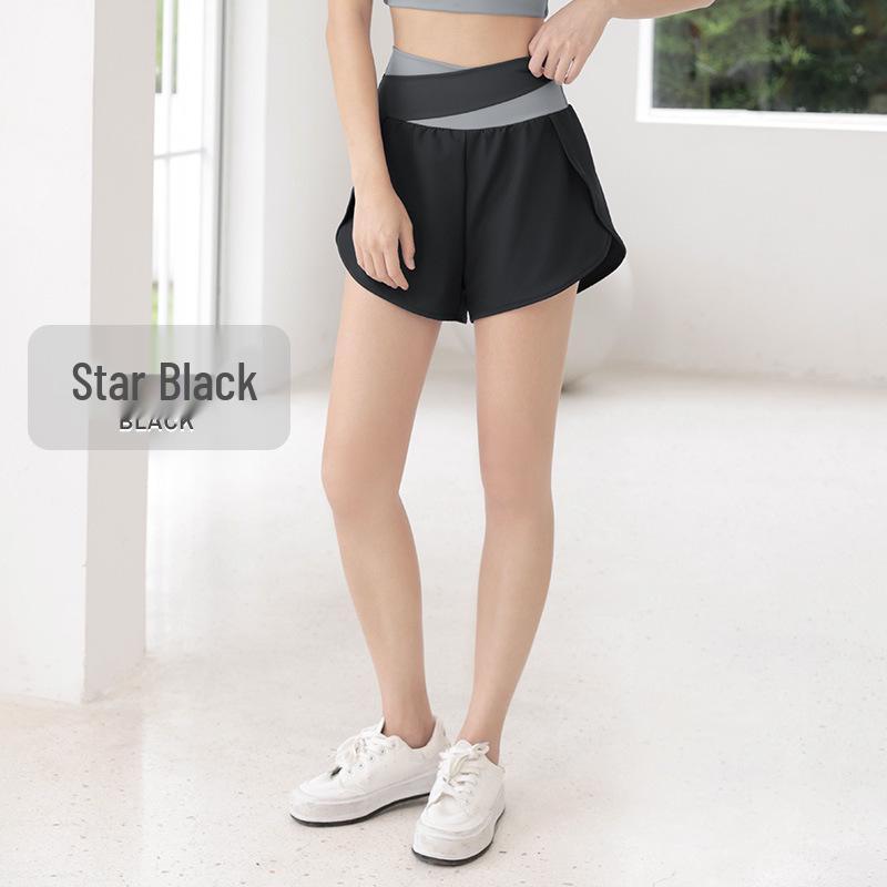 

Дышащие спортивные шорты с высокой талией и цветными блоками - Защищающие от просвечивания штаны для йоги и бега M