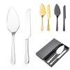 Lotus Pattern Stainless Steel Cake Knife & Spatula Set - 2-Piece for Birthday Cakes & Pizza in Gift Box