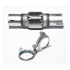 Flexible Tuyau D'échappement Tresse Inox Ø 45 Mm L 210mm + 2x Collier M8 Ø 48 Mm