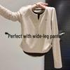Women's Fake Two-Piece Long-Sleeve T-Shirt - Early Autumn 2025, Slimming High-End Inner Layer, Short Top