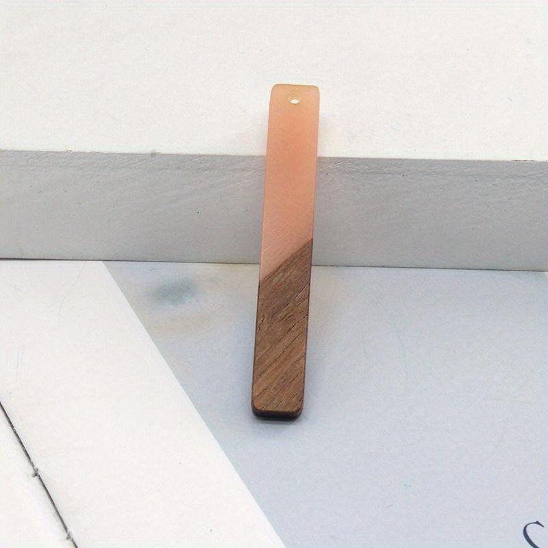 2pcs/set Vintage and Minimalist Long Resin Wood Jewelry Pendant Diy Earrings Earrings Necklace Accessories.