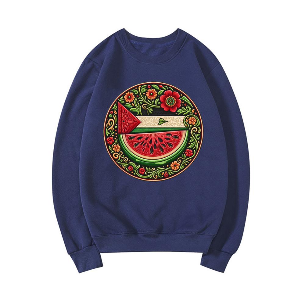 

Watermelon Symbol Freedom Sweatshirt Watermelon Flag Hoodie Unisex Long Sleeve Sweatshirts Human Rights Pullover Peace and Love Sweatshirt XXXL темно-синього кольору