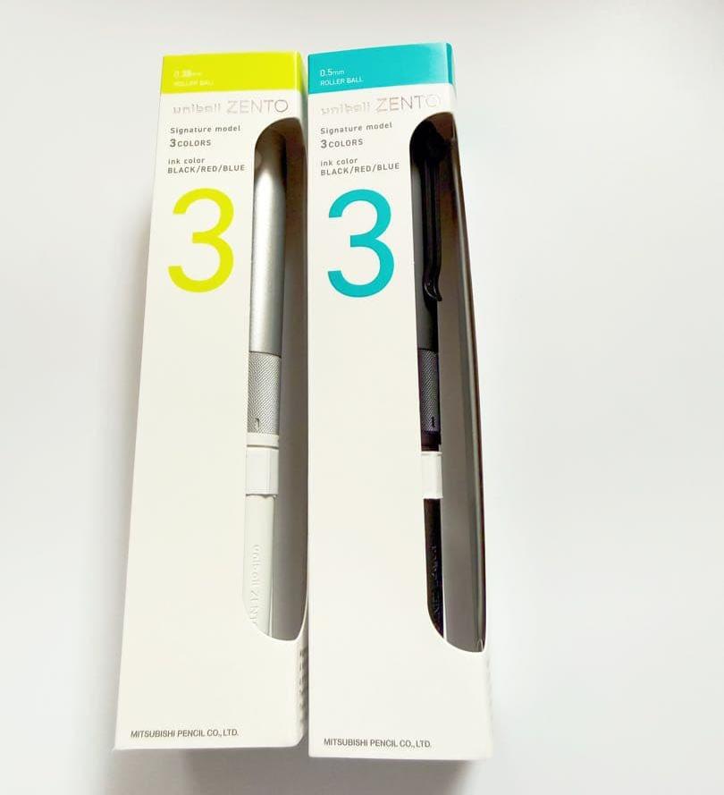 Uni-ball ZENTO Signature Model 3 Color Ballpoint Pen 0.5mm 0.38mm Set 2