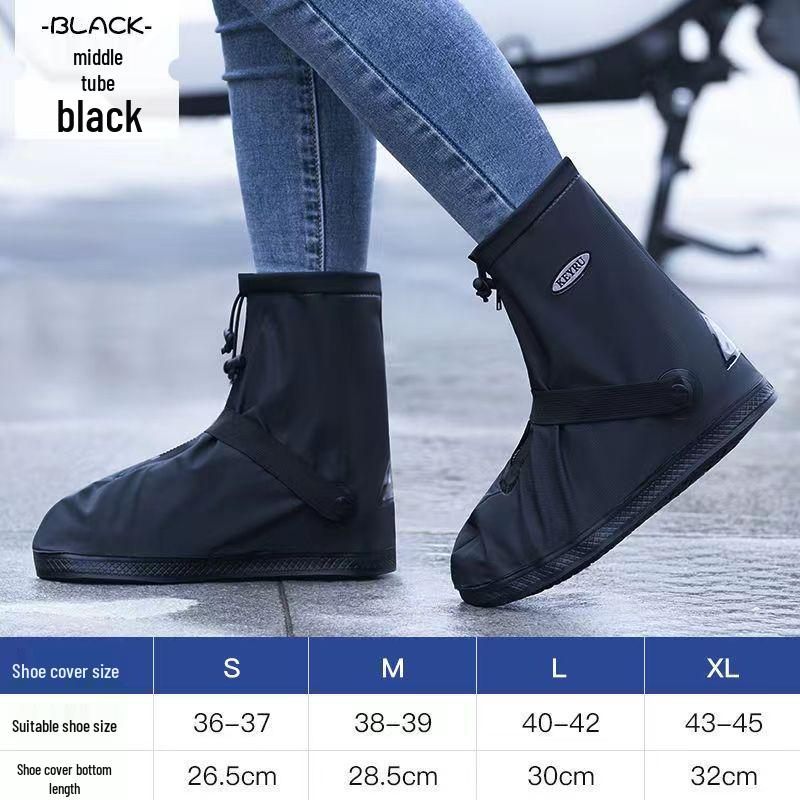 

Водонепроникні протиковзкі чохли на взуття, унісекс силіконові дощозахисні бахіли з товстою зносостійкою підошвою для дітей та дорослих Size M (Fits 38-39)