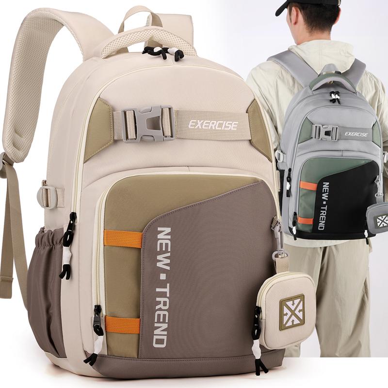 Plecak Ucznia Liceum Blok Kolorystyczny Duża Pojemność Wytrzymały Plecak