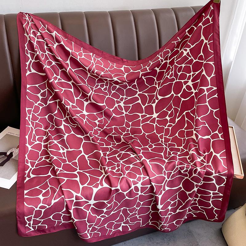 Fashion Luxury Women Scarf Silk Square Crack Print Fashion Design Hijabs Female Neckerchief Scarves Wrap Headband Bandana