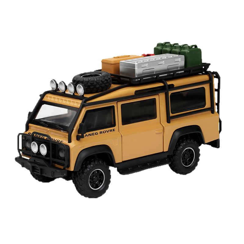 With Base 1/32 Land Rover Defender Off-Road Vehicle Die-cast Metal Camper Van Model Children's Toy Car Boy Gift Ornaments