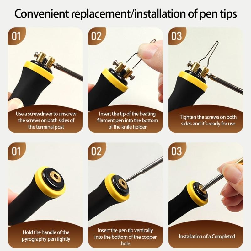 Digital Temperature Control Wood Burning Tool Set 110V With 2 Pen 36 Tips For Wood Leather Canvas Craft