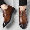 Fashion Business Men's Leather Shoes Luxury Gentleman Style Work and Office Groom's Wedding or Party High Quality Shoes Dress Derby