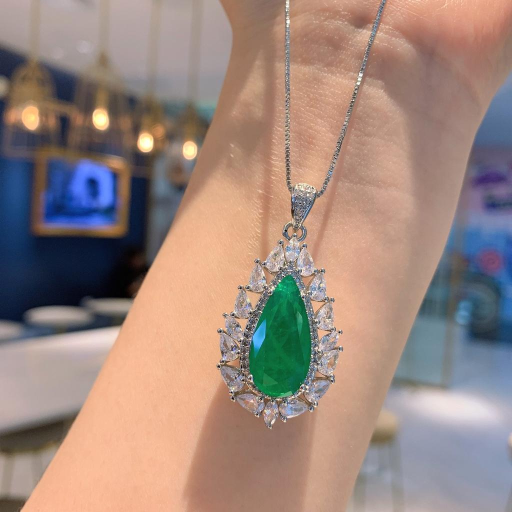 Jewelry Simulation Color Treasure Big Water Drop Pendant Necklace Earrings Jewelry Ladies Gift
