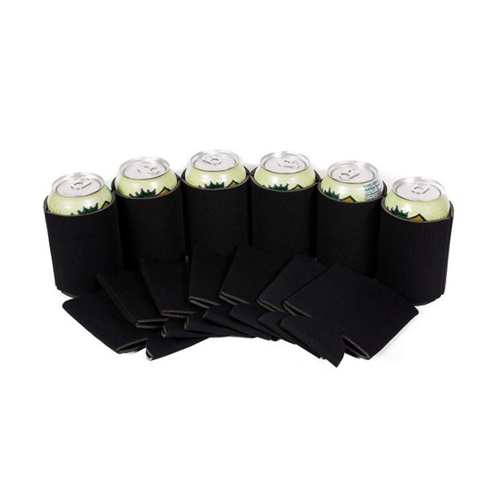 10pcs Foldable Insulated Beer Can Cooler-Sleeve Covers Reusable Drink Covers