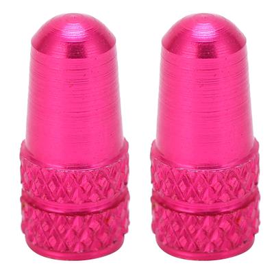 2 Pezzi Tappi Valvole Presta Coprivalvole Stelo Valvola Bicicletta Lega di Alluminio Copripolvere Tappi Valvole Pneumatico Bici Rosso Rosa