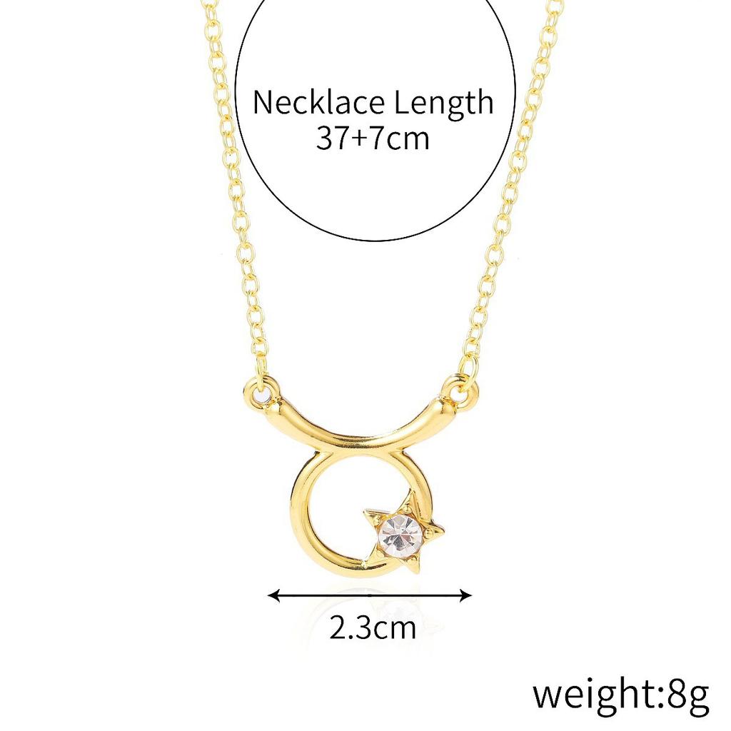 Source Twelve Constellation Necklace 12 Constellation Alloy Diamond-encrusted Rhinestone Collarbone Chain, Spot