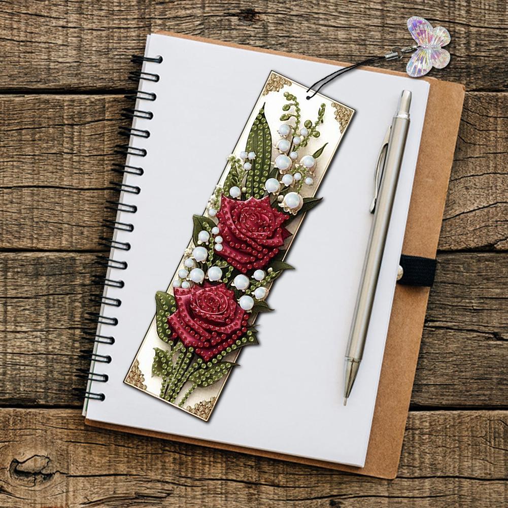 3Pcs Flower Themed DIY Diamond Bookmark Art Projects Diamond Art Bookmark Diamond Painting Art Bookmarks for Reading Enthusiasts
