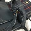 90s Vintage Burberry Leather Shoulder Bag Dark Navy Check Interior(USED)