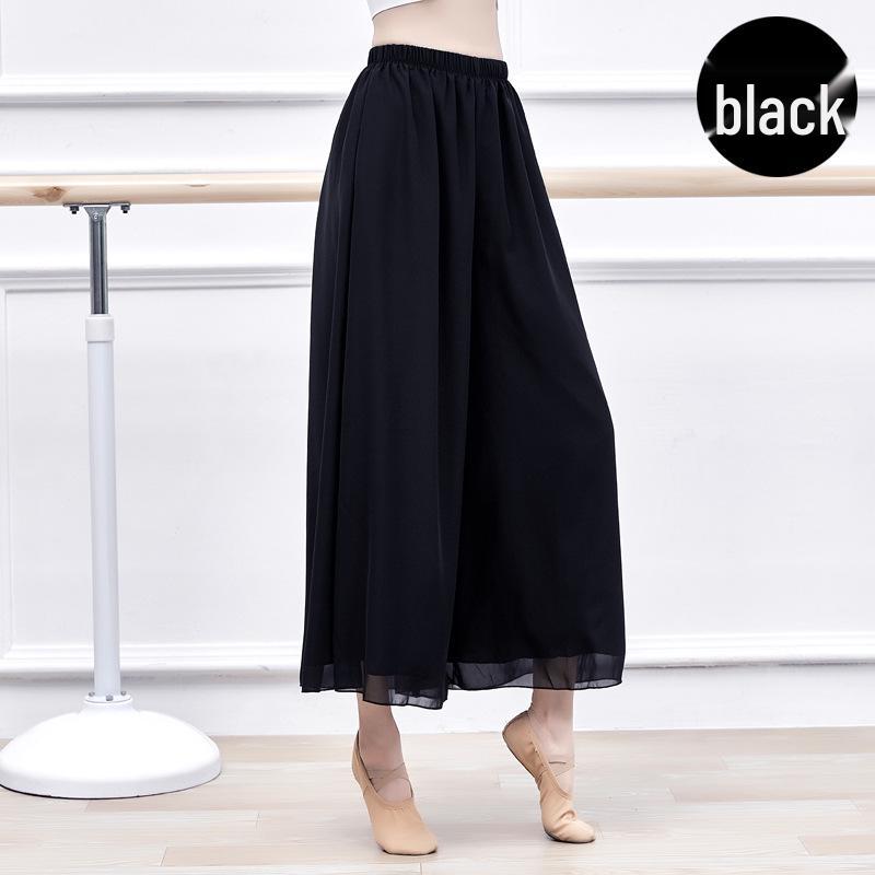 

Классическая этническая шифоновая юбка-брюки для танцев для женщин One Size чёрный